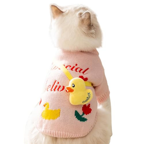 COOBAA Welpenpullover, Stil Hundepullover mit Tasche, süße Kätzchen-Kleidung, bequeme Hunde-Winterkleidung für Welpen, Kätzchen, Haustiere von COOBAA