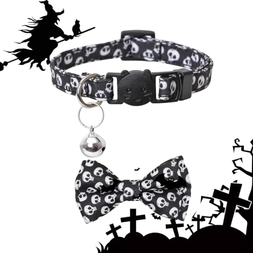 Halloween-Hundehalsband, verstellbar, mit abnehmbarer Fliege, Zubehör für Fotografie, Hochzeit, Zuhause, Spazierengehen, Reisen Coobaa von COOBAA