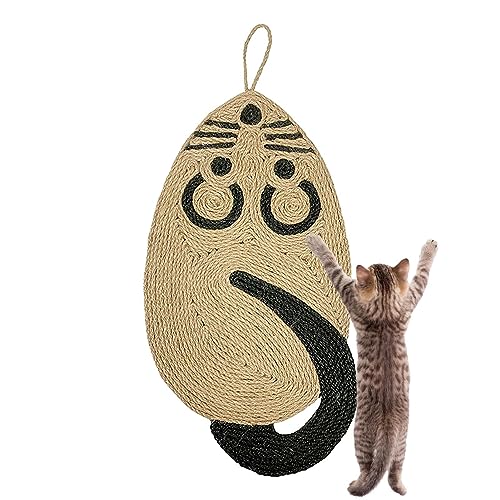 Kratzmatte für Katzen, Anschmiegsames Katzenkratzkissen in Tierform, Sisal-Katzenkratzer für Hauskatzen und Kätzchen, Kratzmöbelschutz für Katzen, die ihre Krallen Schleifen Coobaa von COOBAA