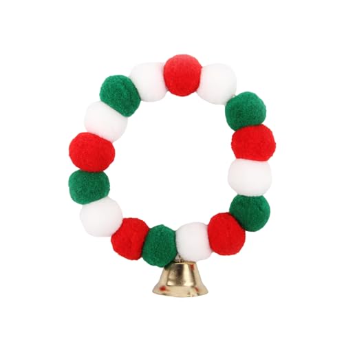 Weihnachtliches Katzenhalsband, Katzenglockenhalsband, Plüschbälle, Halskette, tragbares Welpenhalsband, Plüsch-Ornamente, Halsband verstellbare Haustierhalsbänder für Kätzchen, Katzenhalsbänder mit von COOBAA