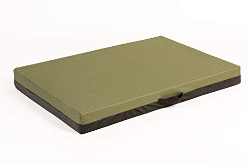 COOL PET Hochwertige VISCO Hundebett 120 * 80cm hat echt 10cm hohe Memory Foam-Viscoschaum, Bezug aus Oxford 600D Textilie mit PVC-Anstrich, Größe 4XL Farbe olivgrün von COOL PET