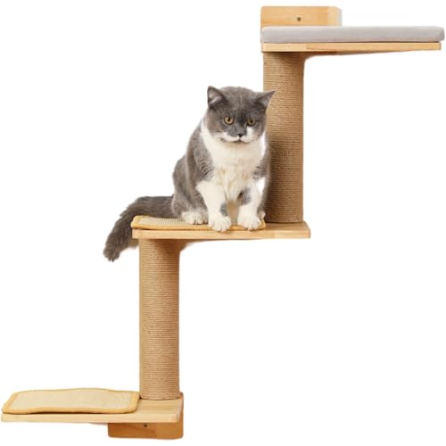 CoolEx Katzen-Wandregale, 3-in-1 Transformierbarer Kratzbaum zur Wandmontage, Katzenbaumregal & Kletterstufen zum Spielen, Klettern & Kratzen (groß) von COOLEX