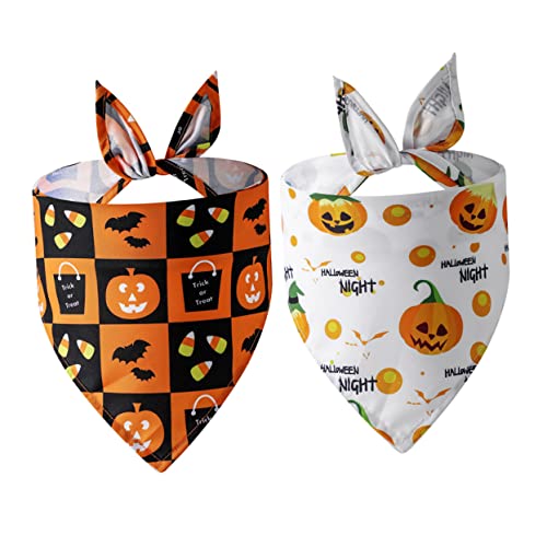 COOLHIYA Hundeschal 2st Dreieckstuch Für Haustiere Halloween-hundekleidung Halloween-Bandanas Halloween- Halloween-haustierschal Schals Taschentuch Hündchen Einzelne Schicht Polyester von COOLHIYA