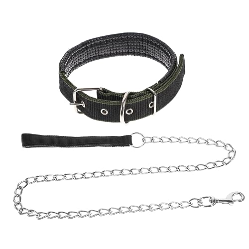 COOLHIYA 2 Stück Hundehalsband Set Mit Ziehender Eisenkette Langlebig Schwarz Größe L Für Haustiere 75 30 Kg Robustes Haustierzubehör Für Und Kontrolle von COOLHIYA