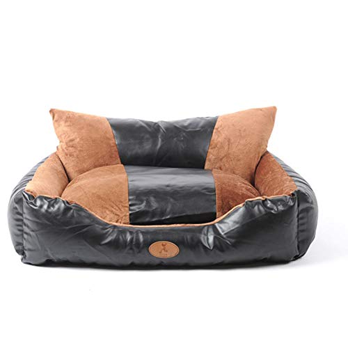 COOLLL Flauschige Hundebetten, Schaumhundesofa für große Hunde, aus PU-Leder und glattem Samtstoff, abnehmbar und waschbar, hochwertiges wasserdichtes Memory Foam-Hundebett (150x110x45cm) von COOLLL