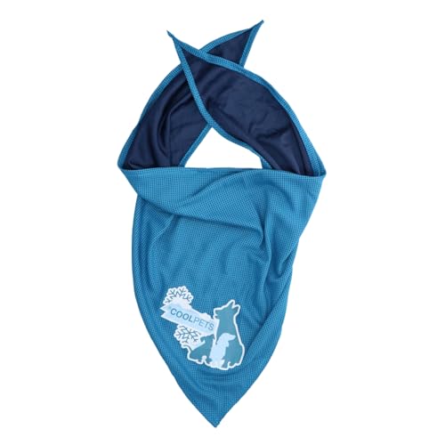 Coolpets Cooling Bandana L - Hunde Kühlung - Kühlende Halstuch Hund - Hunde kühlhalsband - Kühlung für Hunde - Blau von CoolPets