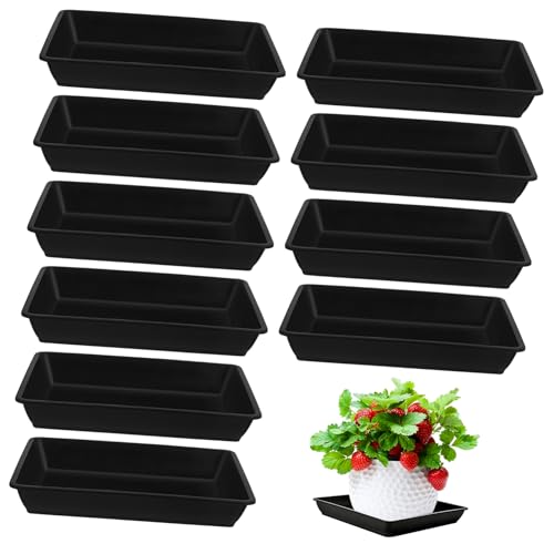 COOPHYA 12st Blumentopf Tablett Intelligente Blumentöpfe Unterschalen Für Blumentöpfe Pflanzensprüher Abtropfschalen Für Pflanzen Anzuchtschale Für Microgreens Wasserbehälter Plastik Black von COOPHYA