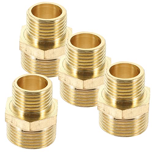 COOPHYA 4 Stück Verstellbare Gelenke Adapter Schlauch Stecker Rohrverbinder autowaschset autowäsche Schnellkupplungen für Wasserschläuche Schnellkupplungen für Gartenschläuche Stahl Golden von COOPHYA