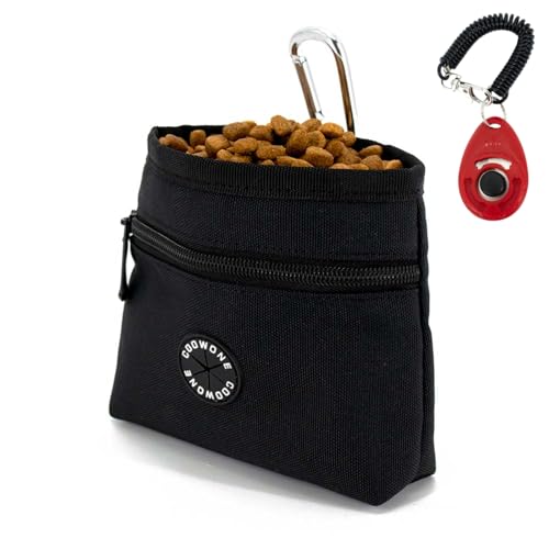 COOWONE Leckerli-Tasche für Hunde mit Klicker, abnehmbare Leckerli-Tasche für Hunde und Welpen, 900D Oxford-Gewebe, Magnetverschluss, kleine Hunde-Spaziergänge, Tasche für Reisen oder im Freien von COOWONE