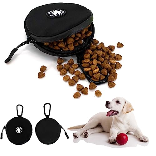 COOWONE Leckerli-Tasche für kleine Hunde, Hundetraining, tragbare Haustier-Snack-Köder-Aufbewahrungstaschen, Taschenformat, Hundeleckerlibeutel (Schwarz 3.0) von COOWONE