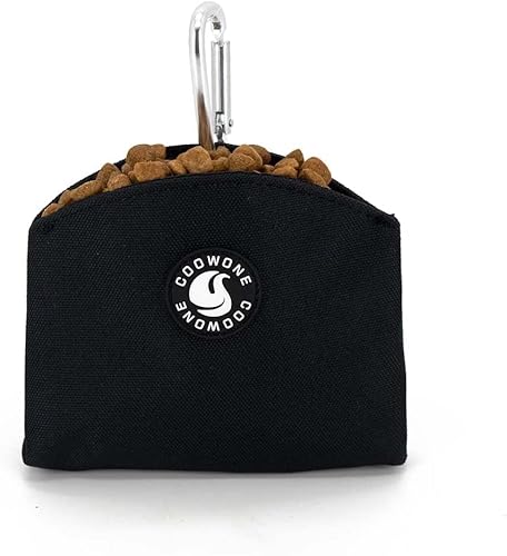 COOWONE Leckerli-Tasche für kleine Hunde, Magnetverschluss, für kleine Hunde, Leckerli-Tasche mit Clip, Schwarz von COOWONE