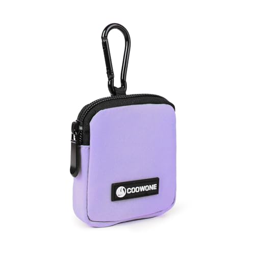 COOWONE Wasserdichte Leckerli-Tasche für Hunde, Hundetraining, Leckerli-Tasche mit integriertem Kotbeutelspender, verstellbare Schultertasche (BLK), Violett von COOWONE