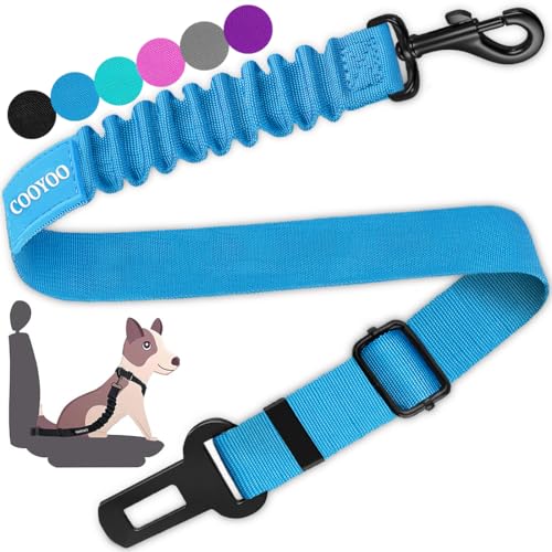 COOYOO Hunde-Sicherheitsgurt, einziehbares Hunde-Autogeschirr, Sicherheitsgurt für Auto, verstellbar, Nylon, Haustier-Sicherheitsgurte, strapazierfähig und elastischer Bungee-Puffer von COOYOO