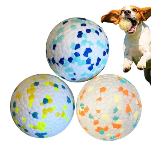 COPPTELL Unzerstörbare Hundespielzeugbälle, langlebige Tennisbälle für aggressive Kauer, interaktives Apportieren und Wasserspiel, perfekt für mittelgroße bis große Hunde (7,6 cm, blau + orange + grün von COPPTELL