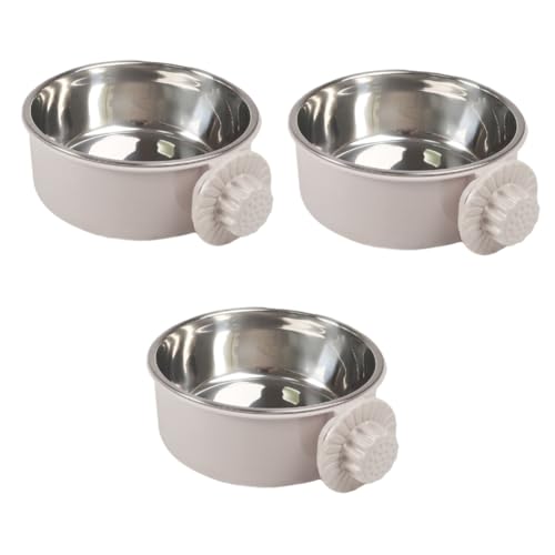 3St Hundefutter geneigte Futternäpfe für Katzen Hündchenschüsseln Hundegeschirr Hundenapf edelstahlspüle pet Feeder Hundenäpfe Zwinger Haustiernapf Futterautomat für Haustiere Grey CORHAD von CORHAD