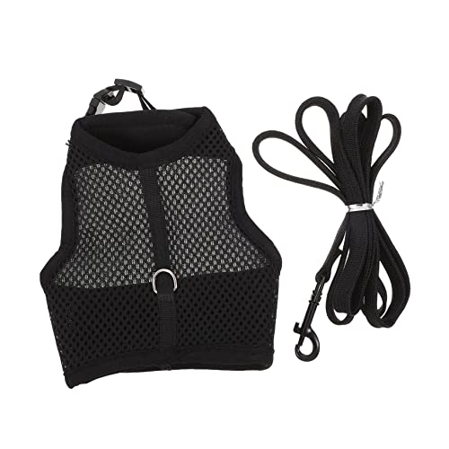 CORHAD 1 Satz Hasengeschirr Mesh-Tanktop Hamsterleine Kleine Haustierleine Laufseil Für Kaninchen Katzengeschirr Und Leine Kaninchenleine Kleines Hundegeschirr Hasenkleid Welpe Netz Black von CORHAD