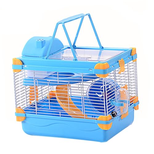 CORHAD 1 Satz Schlosshamsterkäfig Hamster-lebensraumkäfig Tragbarer Haustierkäfig Hamstervilla Zwerghamsterkäfig Haustier Hamsterhaus Kleintiertransporter Kleintierlaufstall Pp Blue von CORHAD