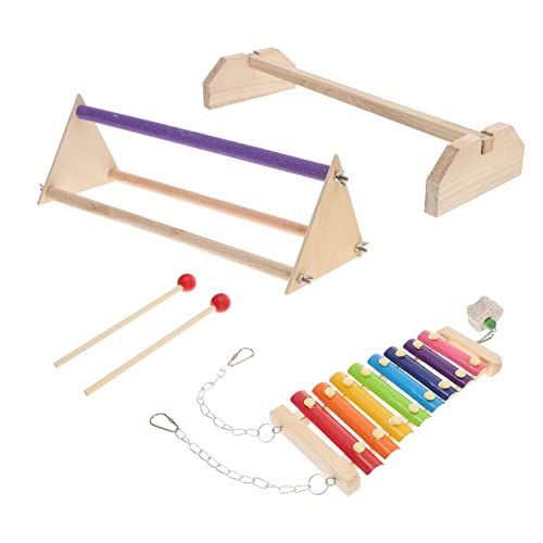 CORHAD 1 Satz Stand holzspielzeug holzspielsachen vogelstange Bird Toys Holzperch Zubehör für Hühnerställe Hühnerbarsch Vogelständer Vogel Xylophon Haustierbedarf für den Haushalt hölzern von CORHAD