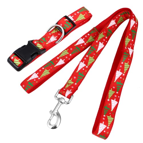 CORHAD 1 Set Halsband Mit Kordelzug Für Hunde Halskette Leine Haustier Weihnachtskostüm Weihnachtsbaum Haustier Ornament Heimtierbedarf Hundehalsband Weihnachts von CORHAD