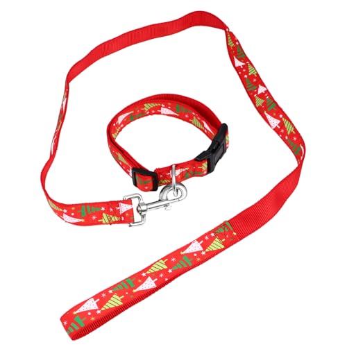CORHAD 1 Set Halsband Mit Kordelzug Heimtierbedarf Haustier Weihnachtskostüm Hunde Halsseil Haustier Requisite Hundehalskette Leine Weihnachts Haustierleine Weihnachts von CORHAD