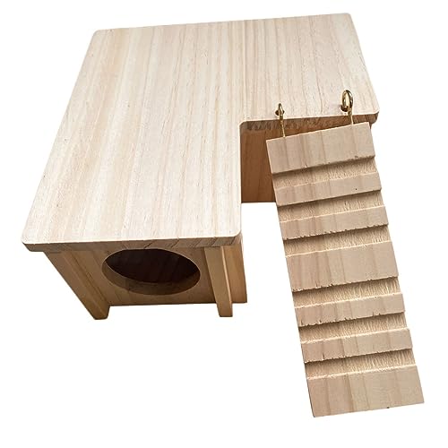 CORHAD 1 Set Hamsterversteck Aus Holz Hasenburg Hasenhaus Für Kleine Tiere Nagerhaus Für Hamster Kaninchen Und Andere Kleintiere Idealer Rückzugsort Und Spielplatz von CORHAD