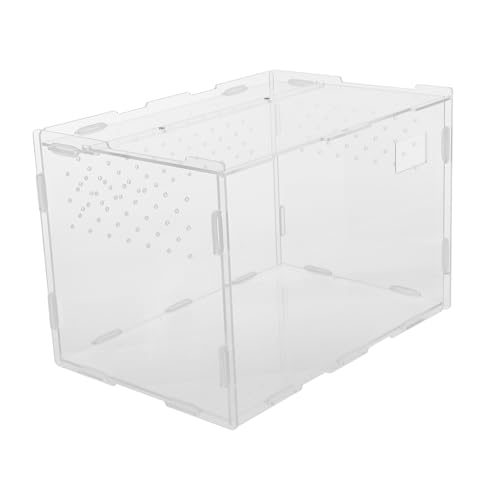 CORHAD 1 Stück Karton Futterbox für Reptilien Hamster ausgehender Käfig Eidechsenspeicher insektenbox Insekten Box schleichtiere Reptilienzuchtkäfig Zuchtbecken aus Acryl Transparent von CORHAD