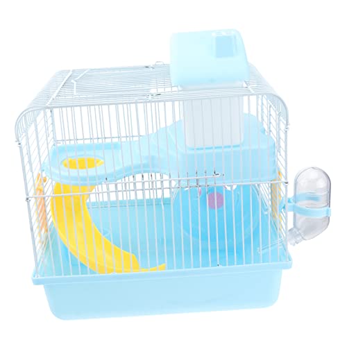 CORHAD 1Stk Chinchillakäfig Hamster käfig Hamster cage Tragbares Kleintierhaus Essplatz für Hamster Hamsterhaus bläulich Doppelwandige Wasserflasche große Hamsterkäfige Haustierkäfig Blue von CORHAD