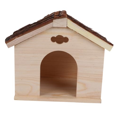 CORHAD 1Stk Holzhaus Eichhörnchenhaus Hamsterhaus Kleintierhäuser & Lebensräume Hasenstall draussen nagerhaus kleintierhaus meerschweinchen versteck meerschweinchen kabine hölzern Brown von CORHAD