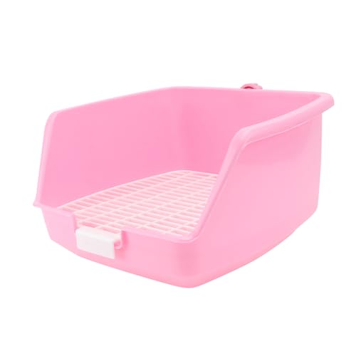 CORHAD 1Stk Kaninchentoilette Badezimmer Kaninchenkäfig Becken Kaninchenkäfig Töpfchen Trainer kaninchenklo Hasen klo Hamster einstreu Heimtierbedarf Bettpfanne für Haustiere Rosa von CORHAD