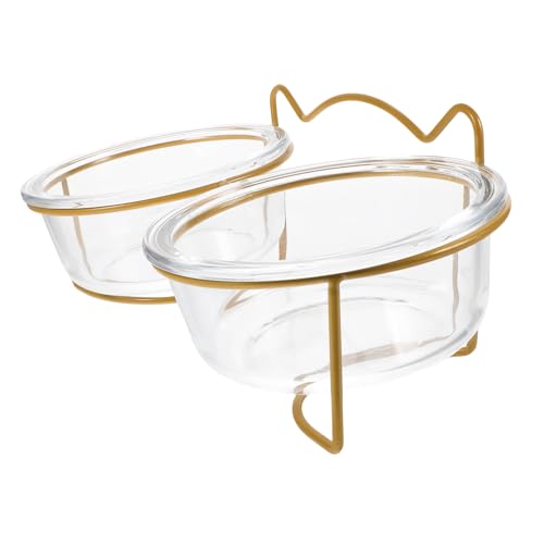 CORHAD 1Stk Katzennapf aus Glas tilty Bowl pet Supplies katzenfutter Haustierfutter Hunde schüssel Katze Glasschale erhöhter Haustiernapf Erhöhter Katzennapf Futternapf für Katzen Eisen von CORHAD