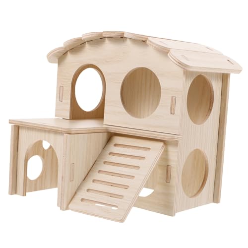 CORHAD 1stk Dachboden Für Hamster Hamsterspielplatz Rennmaus Haustier Hamsterhaus Haustier-mäuse-hütte Haustier Hamsterhütte Spielzeuge Hamsterversteck Hamsterspielzeug Hölzern Yellow von CORHAD