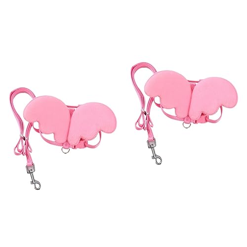 CORHAD 2 STK Haustierleine Hasengeschirr Atmungsaktives Haustiergeschirr Hühnergeschirr Mit Leine Hundegeschirr Aus Seil Verstellbare Entenleine Gänselaufleine Käfig Nylon-Material Rosa von CORHAD