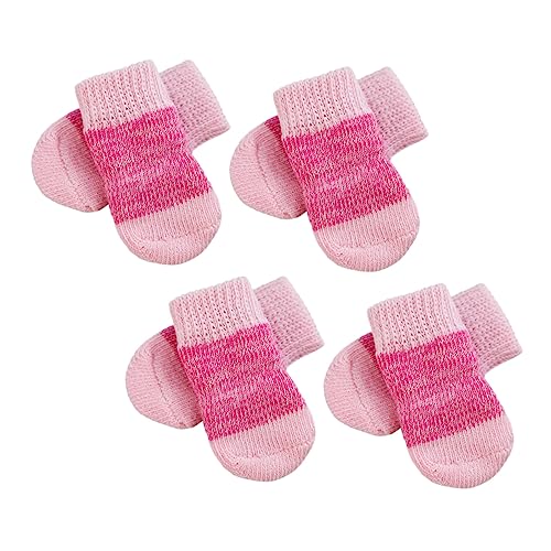 CORHAD 2 Sätze Haustier Socken Welpensocke Hundepfotenschutz Laufsocken Für Welpen Warme Socken Für Haustiere Elastische Hundesocken Anti-rutsch-hundesocken Sockenschuhe Polyester Rosa von CORHAD