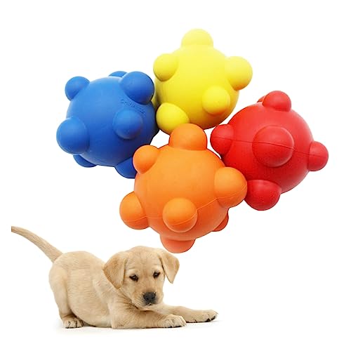 CORHAD 2 Stück Hundeball Interaktives Kauspielzeug Für Hunde Ungiftiger Gummiball Bissfester Unregelmäßiger Springender Ball Zufälliger Farbe Perfekt Für Spiel Und Beschäftigung von CORHAD