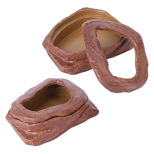 CORHAD 2St kletternder Tierfutternapf pet Feeder die Libelle Futternapf für Reptilien Reptilien-Wassernapf Zuchtkäfig schleichtiere Reptilien Schüssel Fressnapf für Haustiere Harz Brown von CORHAD