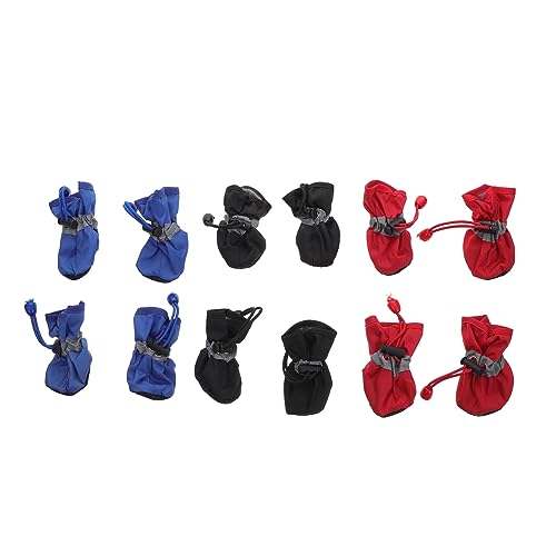 CORHAD 3 Sets Haustier Hundestiefel wasserdichte Hundestiefel Haustier Regenschuhe rutschfeste Regenschuhe Verdickte Hundeschuhe wasserdichte Haustierschuhe wasserdichte von CORHAD