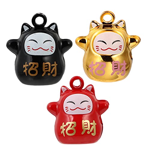 CORHAD 3St Glückliche Katzenglocke Maneki Neko Glocke Haustier Glocke Haustierzubehör schlüsselanhänger Rucksack Rucksack-Schlüsselanhänger Multifunktions-Katzenglocke Glockendekor Kupfer von CORHAD