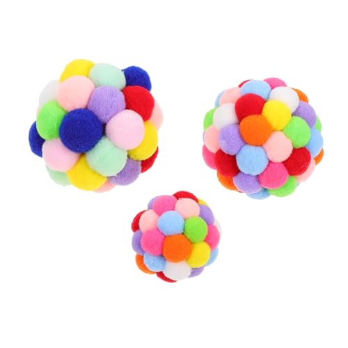 CORHAD 3st Lustiger Katzenball Spielzeug Für Kätzchen Kaninchenspielzeug Elastische Bälle Für Katzen Bommel Katzenspielzeug Hasenbällchen Katzenspielzeug Für Drinnen Colorful Plüsch von CORHAD