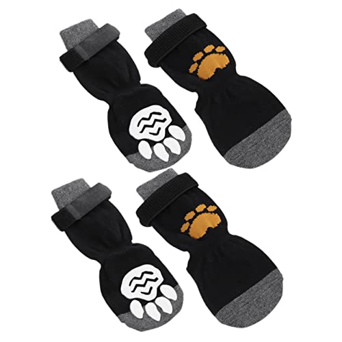 CORHAD 4 Stück Haustier Hund Socken Anti-Socken für Haustiere Socken mit Hündchengriff Paws pfotenschutz hundepflege atmungsaktive Baumwollsocken Tragbare Hundepfotenschützer Baumwolle von CORHAD