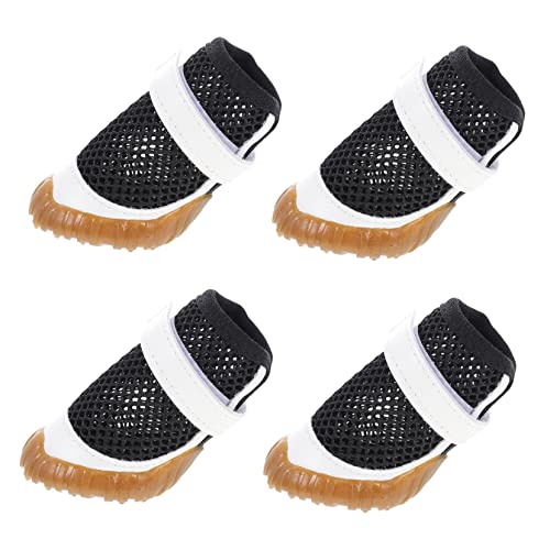 CORHAD 4 Stück Haustierschuhe Hundeschuhe Atmungsaktive Hundestiefel – Slip Hundeschuhe Welpenstiefel Hunde Sommerstiefel Mesh Hundeschuhe Atmungsaktive Welpenschuhe von CORHAD