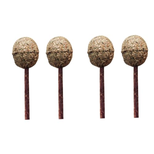 CORHAD 4 Stück Katzenspielzeug Katzenminze-Sticks Katzenrad Katzenwand Katzenminze Bälle Katzenbälle katzenpflege Katzen Pflege cat Toy Katzenminzball Backenzähne Taktstock Bambus Brown von CORHAD