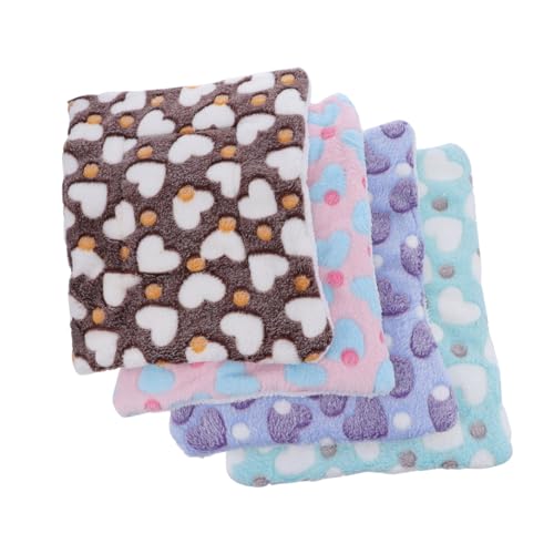 CORHAD 4 Stück Schlafunterlage für Hamster Stoff-PIPI-Pads waschbare Hunde Kaninchenhaus Stoffhase Bett Hamster einstreu pet Heating pad Haustier Kleintier-Fleece-Pad Kaninchennest Sherpa von CORHAD