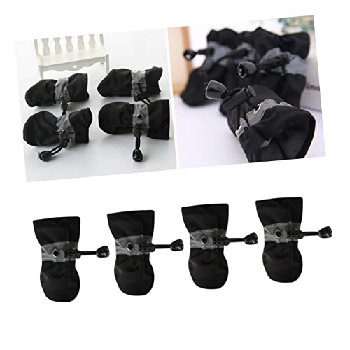 CORHAD 4 Stück Schuhe Haustier Schuhe für Hunde Stiefel für Hunde Schuhe Hund mittlerer Hund Regenstiefel hundeschuhe hundepfoten Dog Shoes Hundestiefel Haustier Stiefel Black von CORHAD