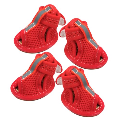 CORHAD 4pcs Anti-rutschhund-Schuhe Schutzhunde Schuhe Praktische Haustierschuhe Hund Sandalen von CORHAD