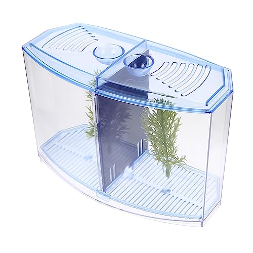 CORHAD Betta-Box pet Supplies haustierbedarf Fish Aquarium garnele Fish Tank Accessories Fisch Dekor klares Aquarium Zuhause Aquarium Desktop-Aquarium Leichter Kunststoff Blue von CORHAD