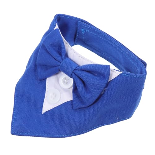 CORHAD Dreieckstuch Für Hunde Hundefliege Hundehalsband Für Große Hunde Welpe Prinz Fliege Bandanas Für Hunde Hundeschals Für Mittelgroße Hunde Welpen Anzug Bandana Blue Polyester von CORHAD