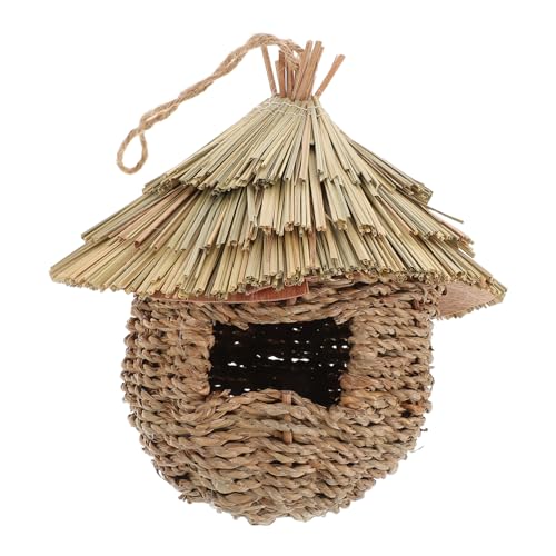 CORHAD Hängendes Vogelhaus aus Naturgras Handgefertigtes Nistnest für Papageien und Wildvögel als Garten und Landschaftsdeko und Sicher für Vögel CORHAD Hängendes Vogelhaus aus Naturgras Handgefertigtes Nistnest für Papageien und Wildvögel als Garten und Landschaftsdeko und Sicher für Vögel von CORHAD