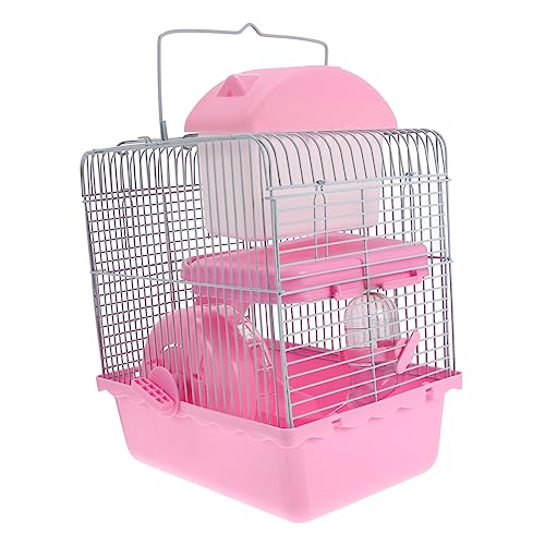 CORHAD Hamsterkäfig Hamster käfig Hamster cage Komfortable Umgebung für Haustiere Haustierkäfig Igel-Villa Hamsterhaus Hamster Ratte Käfige Chinchilla- Haustierversteck Plastik Rosa von CORHAD