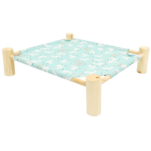 CORHAD Haustier Feldbett Hängematte im Freien Hamster Schlafplatz Outdoor-Kätzchenbett Ratte Bett für kleine Hunde Katzenbett Hamsterbett Nest Haustierbett mit Holzgestell Polyester Blue von CORHAD