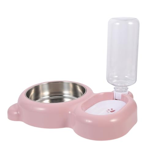 CORHAD Haustier Katzennapf Katzennäpfe pet Feeder Hündchenschüsseln Haustier Hundefutter Hundenäpfe bequemer Katzenfutterautomat Katzenfutter für den Haushalt Rostfreier Stahl Rosa von CORHAD